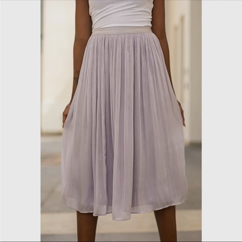 Elegant silver Midi Skirt